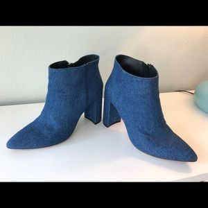 Beautiful denim heeled boots - worn once